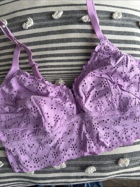 Colsie Lavender Eyelet Lace Bralette